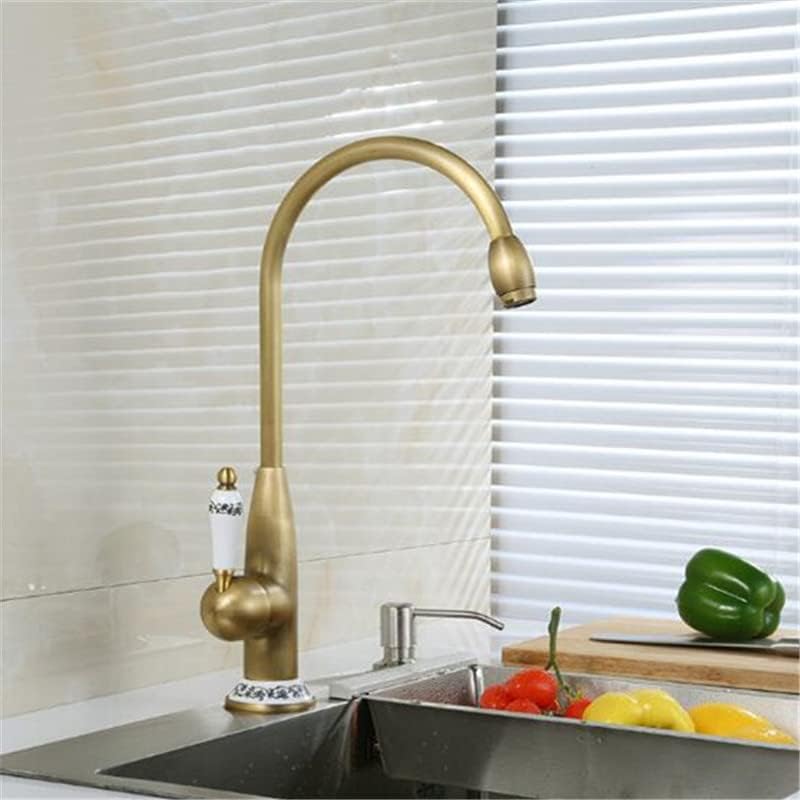Sink tap Kitchen Sink tap for Bar Farmhouse Commercial, Antique Brass Single Handle/Hole Kitchen taps, 360 Rotate Bathroom Basin tap, Cold Hot Water Mixer Sink Taps(C
