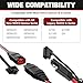 2-Pack 1FT SAE Extension Cord fit for NOCO Genius Smart Battery Chargers, 14AWG Heavy Duty SAE Adapter with 20A Fuse Waterproof Plugs, SAE Connector Cable for Motorcycle/ATV/UTV/Auto, Tool-Free