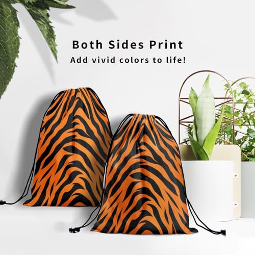 Image of Nerxy Tiger Print Gymnastics Grip Bag - Animal Skin Grip Bag Wildlife Drawstring Storage Pouch Tigers String Bag for Gym Sports