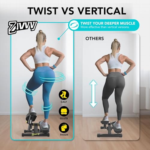 Image of ZIWWVY- Mini Twist Stepper, Stepper Machine with 330LBS Weight Capacity, Mini Stepper for Full Body Workout, Adjustable Step Height, Smooth and Quiet, Step Machine for Men Women