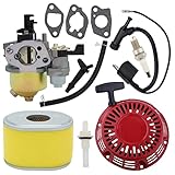 Bullworks GX160 GX200 Carburetor + Recoil Starter + Ignition Coil +Air Filter Kit for Honda GX140 GX160 GX200 5HP 5.5HP 6.5HP Engine Carb 16100-ZH8-W51 16100-ZH8-W61