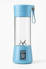Liquidificador Portatil Recarregavel USB 6 Laminas 380ml Ideal para Sucos Vitaminas e Shakes (azul)