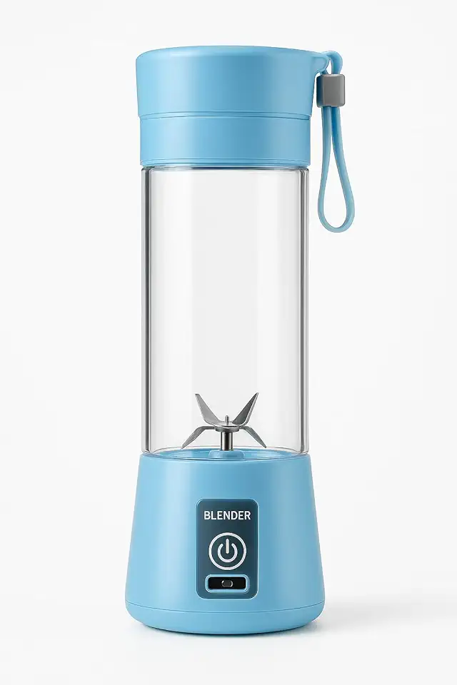 Liquidificador Portatil Recarregavel USB 6 Laminas 380ml Ideal para Sucos Vitaminas e Shakes (azul)