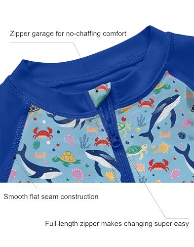 Image of Toddler Boys Swim Shirts Rash Guard Long Sleeve UPF 50+ Sun Protection