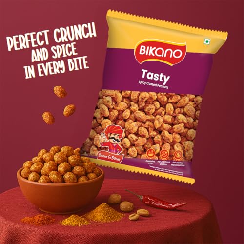 Image of Bikano Tasty Spicy Crunchy & Roasted Snack | Premium Nutty Delight with Rich Spices | Perfect Munch for Any Time | Packed with Bold Flavors & Quality Ingredients - 200g