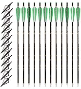 ZSHJGJR Archery Crossbow Bolts 16 17 18 20 22 Inch Carbon Crossbow Arrows Camo Shaft with Screw-i...