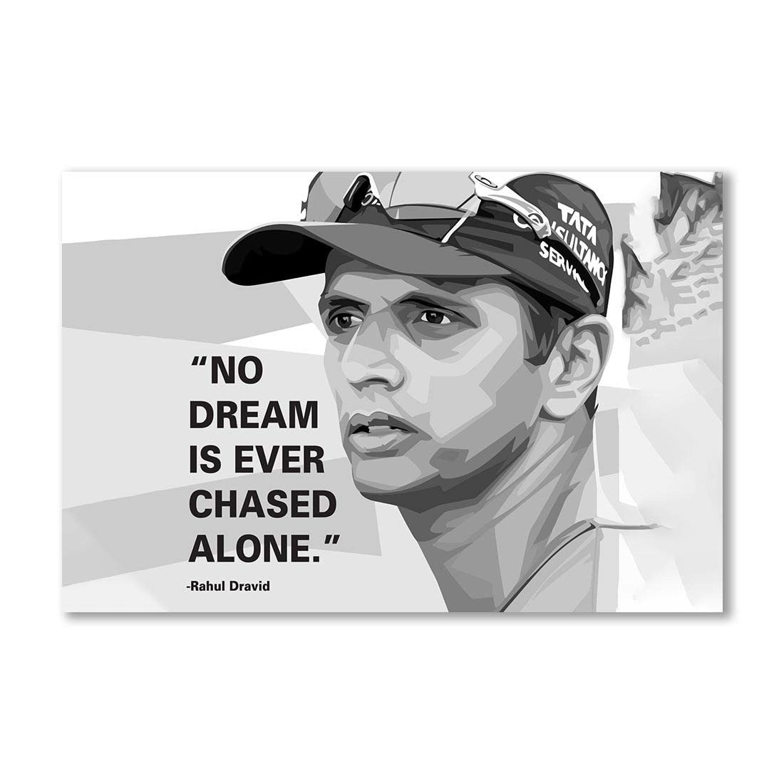 100Yellow® Crickter Rahul Dravid With Quotes Digital Printed Motivational Paper Poster For Kids And Adults Wall Decor | (300GSM Thick Paper Used| 18x12 Inches| Multicolor| Unframed)