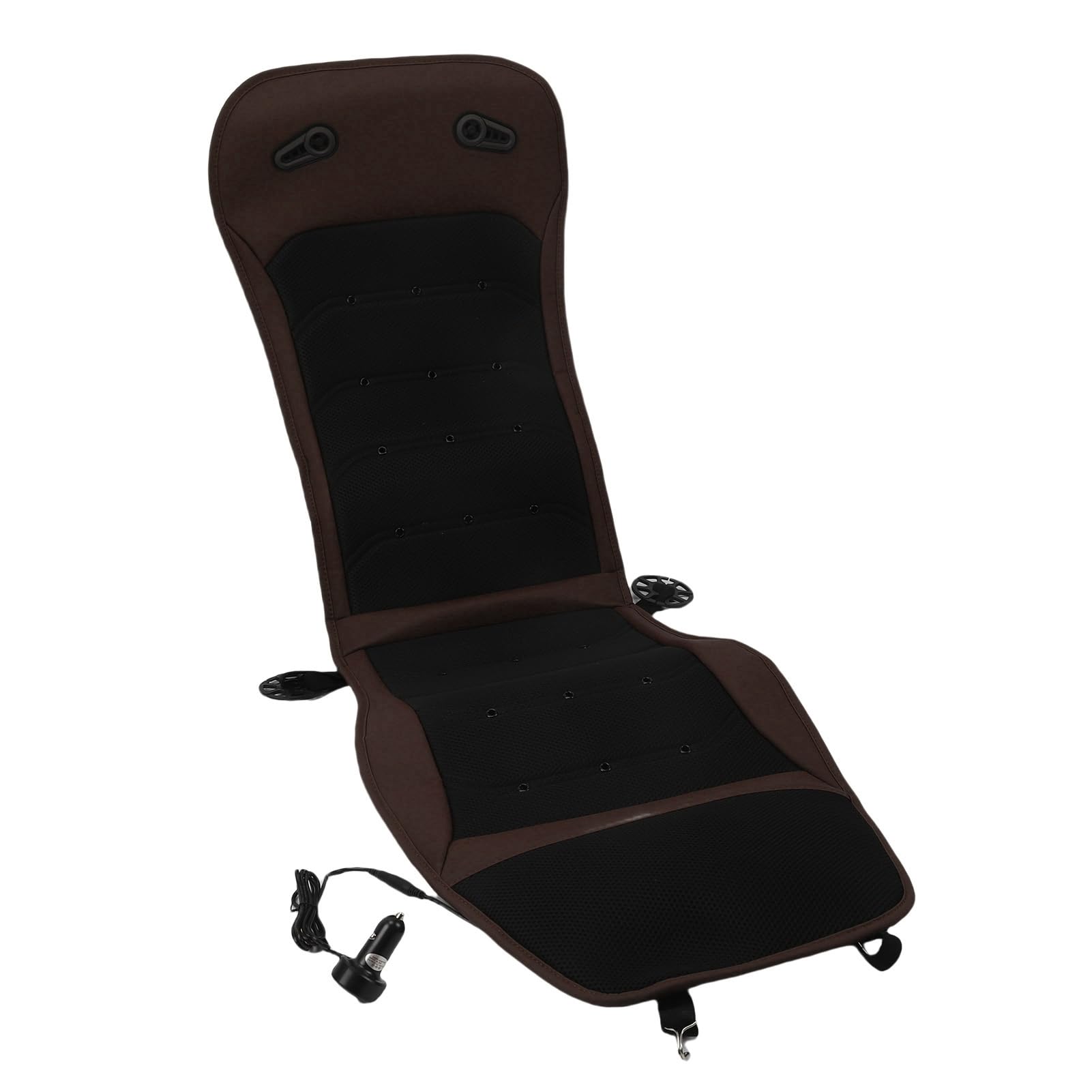 Coprisedile Rinfrescante per Auto con 2 Ventole e 24 Prese d'aria - Cuscino per Sedile Fresco Ventilato per Auto DC 12V/24V per il Massimo Comfort (BROWN)