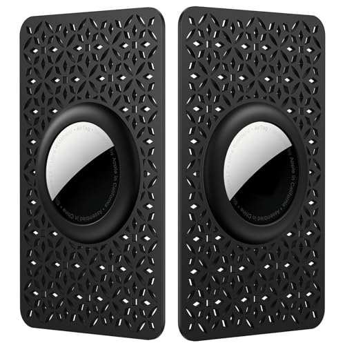 Compatible with Apple AirTag Wallet Holder,2 Pack Ultra Thin Card Holder fit AirTag Case for Backpack Wallets Men Women,Purse,Handbag,Clutch (BlackBlack)