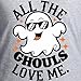 CafePress All The Ghouls Love Me Men's Cotton Baseball Jersey, 3/4 Raglan Sleeve Shirt Heather/Blue