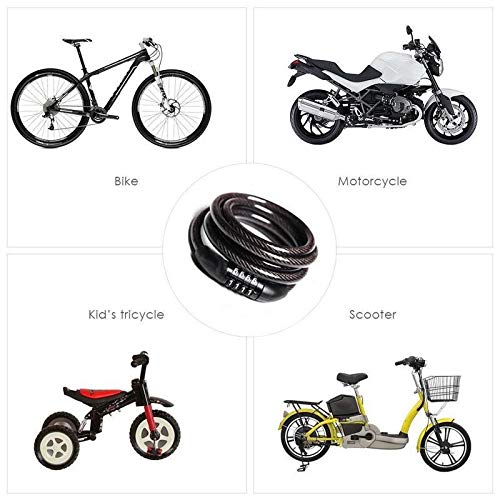 Antivol for vélo à code 4 chiffres et chaîne en câble d'acier