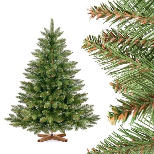 FairyTrees Weihnachtsbaum künstlich 120cm NORDMANNTANNE mit Christbaum...