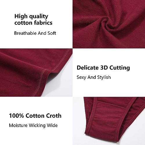 Image of LEVAO Cotton Underwear for Women-Plus Size String Bikini Panties-Low Waist Cheeky Underwear-High Cut Stretch Ladies Briefs