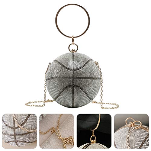 KESYOO Bolsa Redonda Embreagem Bola Bolsa Em Formato de Basquete Feminino Carteira de Pulso Com Alça