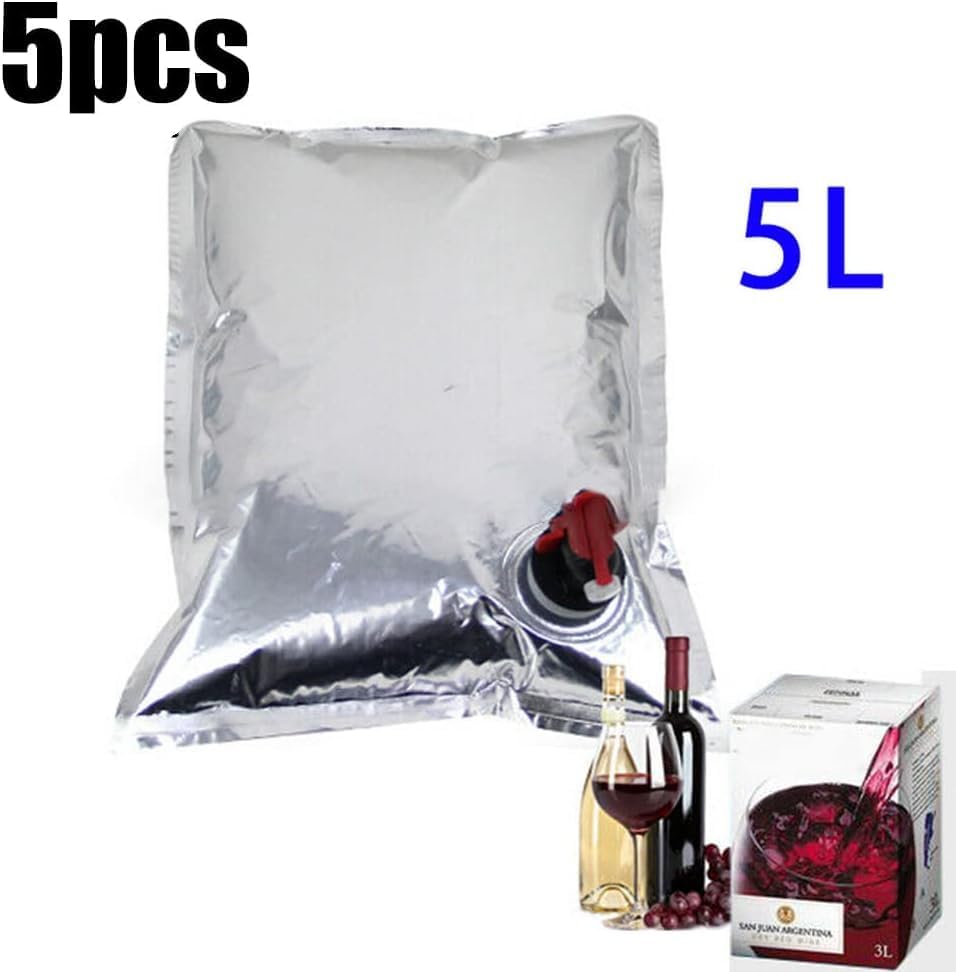5 x 5L Replacement Bags For Bag In Box Drinks Container/Wine Dispenser with Butterfly Tap image 4