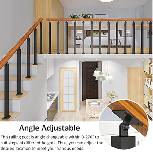 Postes de balaustre de metal ajustables con base plana para escaleras y balcones 4