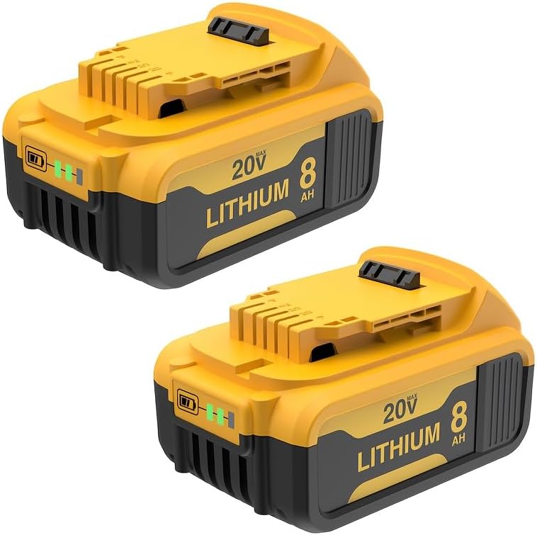 XAMP 8000mAh Lithium-ion Battery Replacement for 20V Max, DCB208 DCB204 DCB206 DCB203 DCB200 DCB201 DCB181 DCB180 Compitable with 20V Tools (2 Pack)