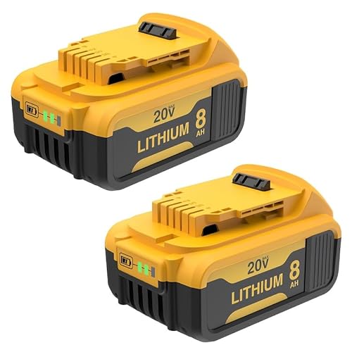 XAMP 8000mAh Lithium-ion Battery Replacement for 20V Max, DCB208 DCB204 DCB206 DCB203 DCB200 DCB201 DCB181 DCB180 Compitable with 20V Tools (2 Pack)