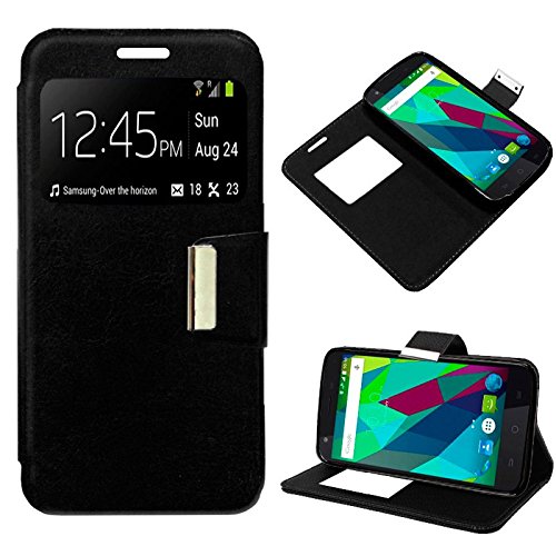 MB ACCESORIOS Funda Tapa Libro Negra para ZTE Blade A310 - Interior. Silicona