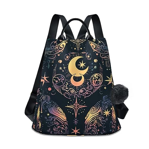 Image of ALAZA Moon Stars Alchemy Witch Backpack Purse for Women Anti Theft Fashion Back Pack Shoulder Bag
