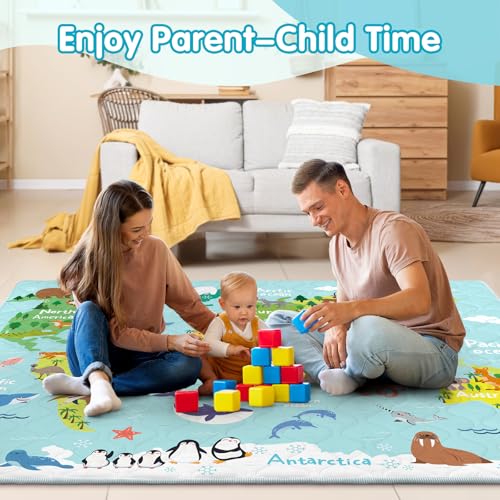 Tapis d'éveil bébé lavable en machine et antidérapant de 2cm - 6
