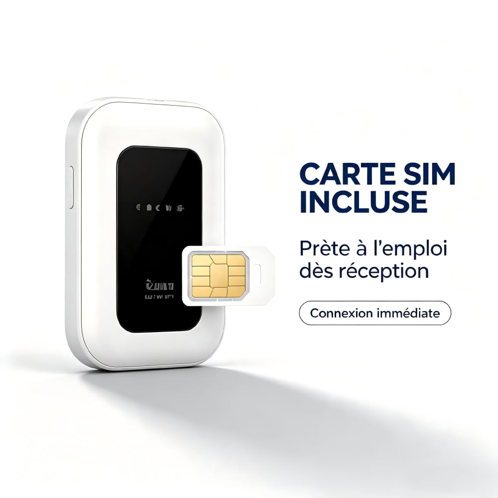 Routeur WiFi Portable 4G/5G Débloqué, Compatible avec la Plupart des opérateurs européens, Prend en Charge jusqu'à 28 appareils, WiFi jusqu'à 300 Mbps pour Voyage, Camping et Voiture