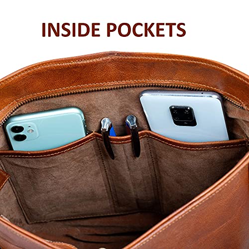 Genuine Leather Shoulder Crossbody Bags for Women Trendy, Adjustable Strap Large Crossbody Saddle Bag, Travel Handbag, Women's Leather Purses and Handbags, Brown Cross body Purse Phone Wallet4