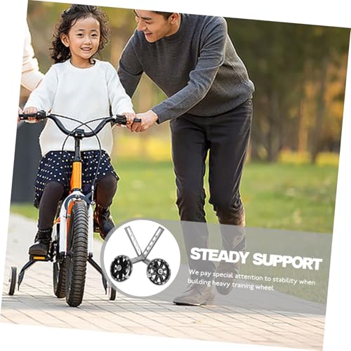 Ruedas de Entrenamiento para Bicicleta con Luces LED, Antideslizantes y Resistentes al Desgaste, para Aprendizaje y Equilibrio (Negro) miniatura 5