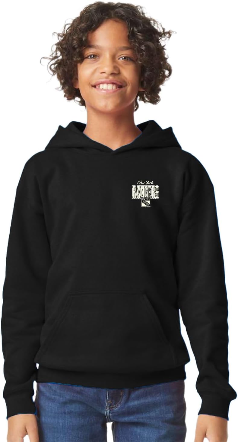 Blue 84 Kids' NHL Officially Licensed Youth Hooded Sweatshirt Pop Echo Black
