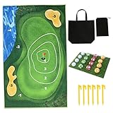 Tapis antidérapant : le tapis de golf 120x180 cm/47,24x70,87 pouces assure une surface de jeu stable et sûre..Fabriqué avec un support en éponge et des granulés de plastique, il offre l'équilibre parfait entre adhérence et glisse, afin que vous puissiez pratiquer vos tirs en toute confiance.