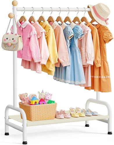 Sakugi Clothes Rack - Sturdy Metal Kids Clothing Rack with Bottom...