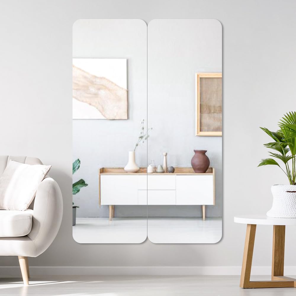 Amazon.co.jp: 姿見鏡 鏡 どこでも貼れる割れない鏡 4枚セット 全身鏡