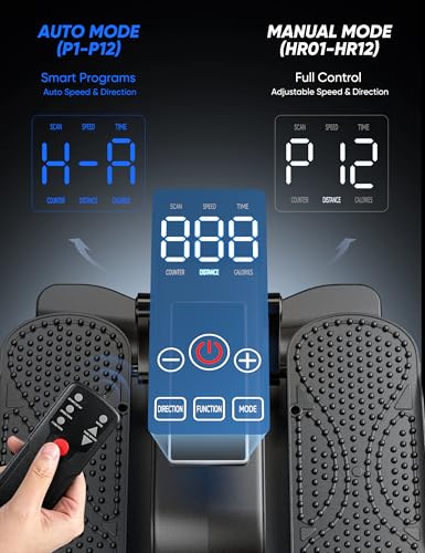 Image of Under Desk Elliptical Machine for Senior, Quiet Motorized Leg Exerciser with Smart Remote, Pedal Exerciser with Adjustable Speeds for Auto /Manual Modes, LCD Monitor, Easy to Use for Home Office