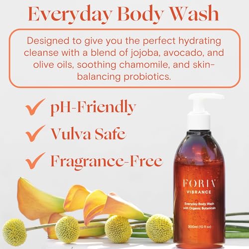 Image of FORIA Everyday Body Wash and Initimate Wash for Women - Organic, pH-Balanced, Sensitive Skin Safe for Feminine Intimate Areas - 10 Fl Oz