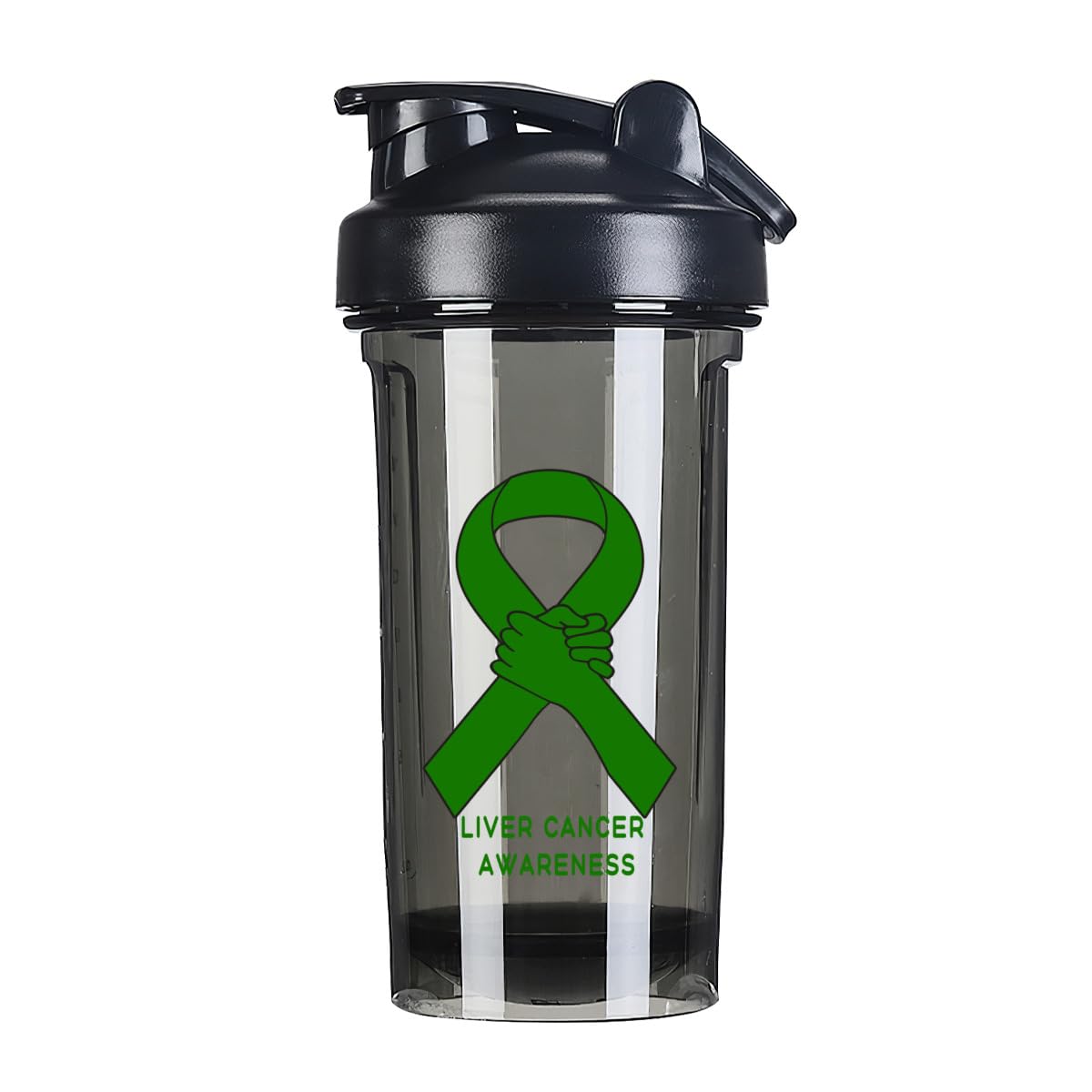 Liver Cancer Awareness 18 Ounce Shaker Cup,Fashion Theme Pattern Shaker Bottle Leak-proof Workout Shake Bottles 500ML/18 oz Perfect for Pre Workout