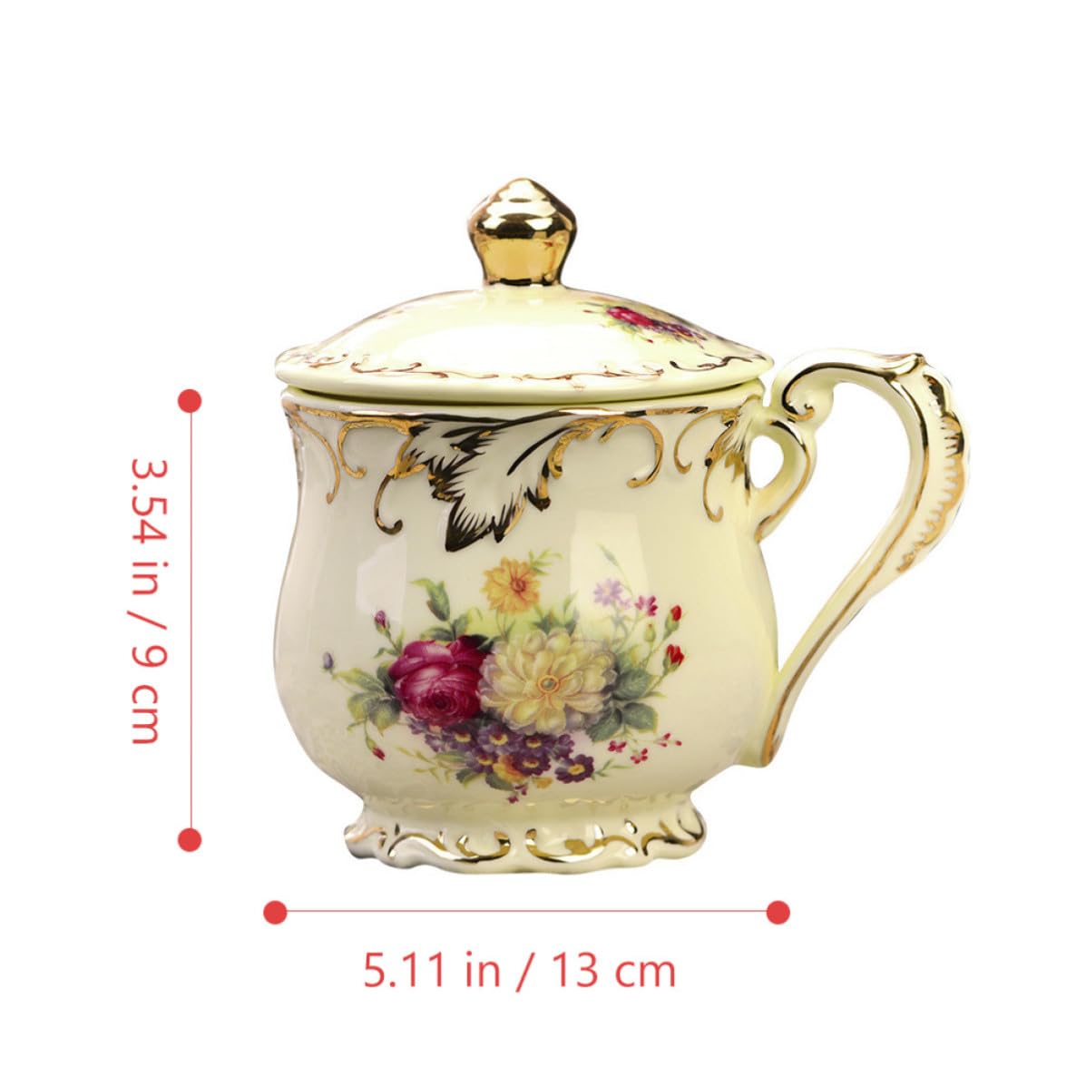 Taza de Cerámica Estilo Europeo con Tapa y Borde Liso, Taza Robusta para Café y Té en Oficinas y Cafeterías, Adecuado Tarde Varios estilos