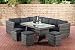 Produktbild CLP Polyrattan Essgruppe Sorano | Komplett-Set: 1 Eckbank, 3 Hocker, 3er Sofa, 1 Tisch erhältlich, Farbe:grau-meliert, Polsterfarbe:Anthrazit