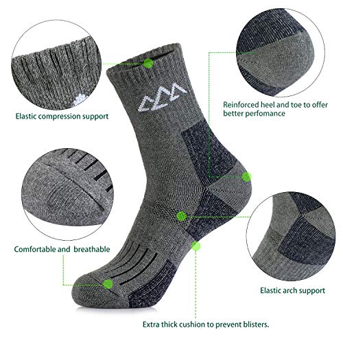 Innotree 3 Pack Men's Full Cushioned Hiking Walking Socks, Quarter Crew Socks #TOP1