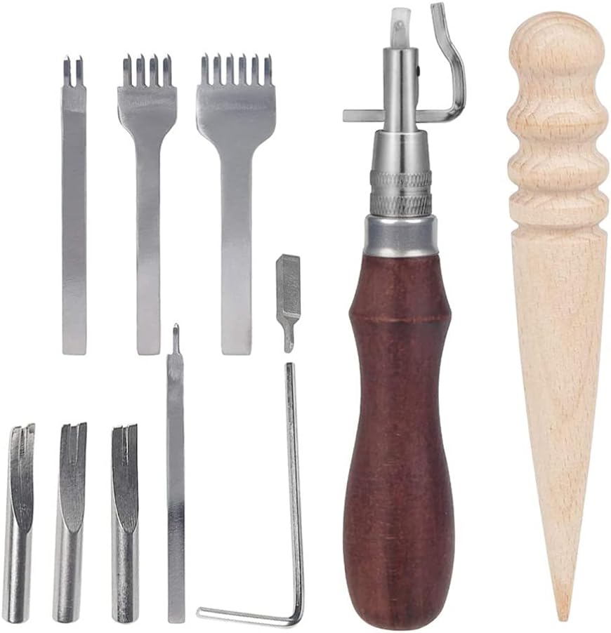 HEALLILY 1 Set Stitching Punch Sewing Craft Tool Leather Stitching Pouch Kit for Stitching Punching (assorted)
