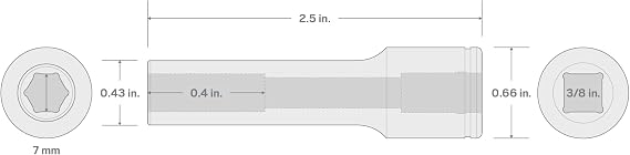 TEKTON 3/8 Inch Drive x 7 mm Deep 6-Point Socket | SHD13107