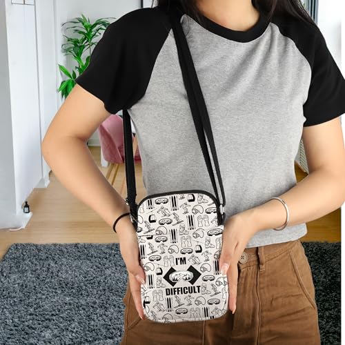 Snow Skiing Gift for Skier I'm Difficult Crossbody Bag Family Ski Trip Gift 5
