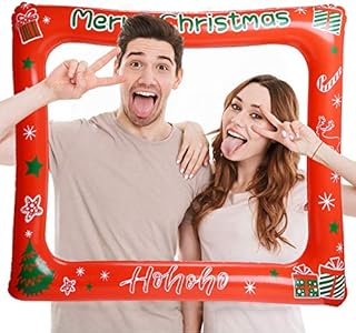 VEYLIN Christmas Inflatable Selfie Frame Selfie Props for Chriatmas Party Decoration