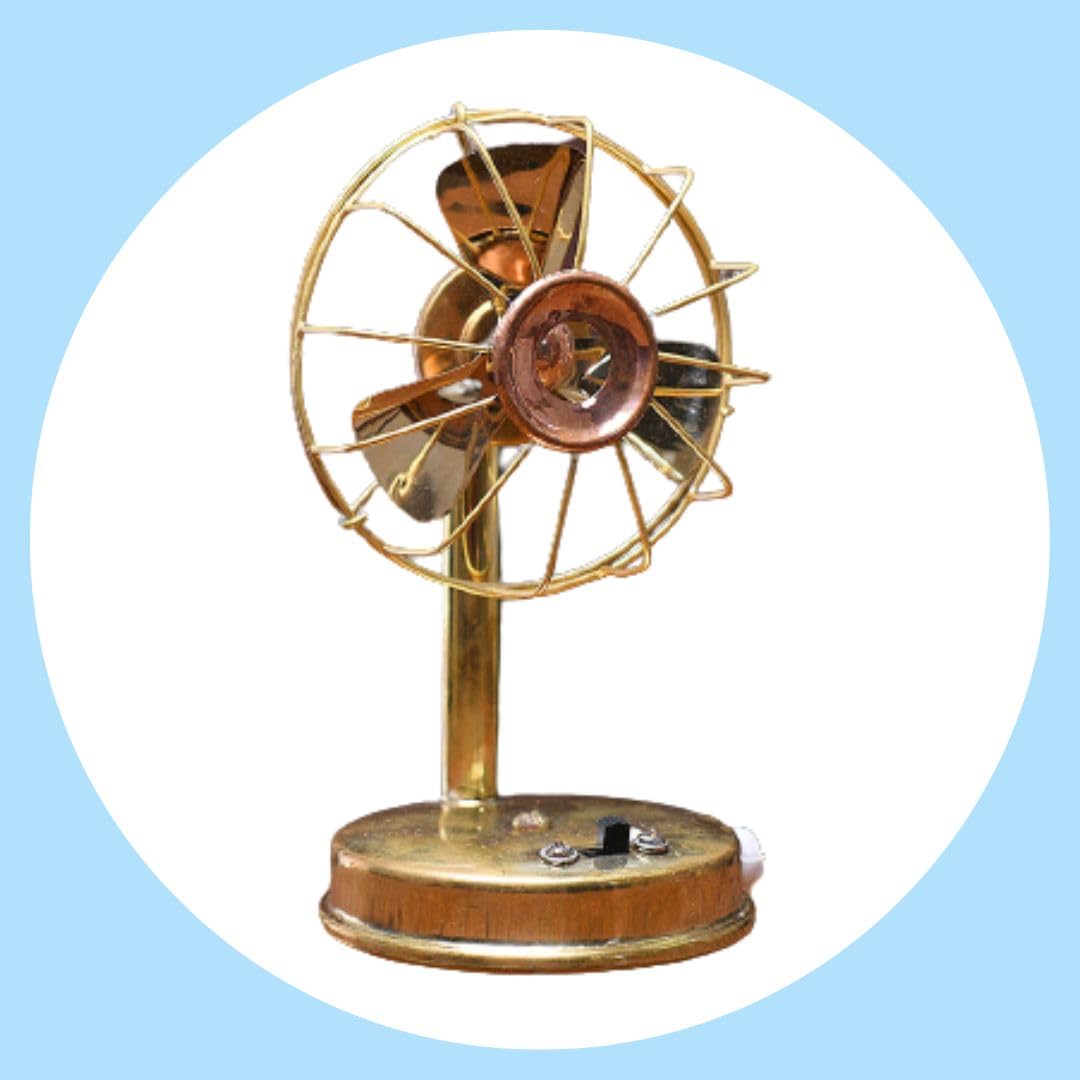 KIDDOYS Brass Miniature Hand Fan/Home Decor/Fun Playing Toys for Kids