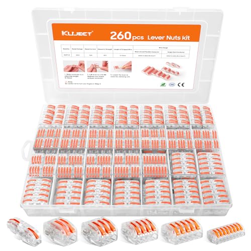 Image of 260PCS lever wire Connectors Kit with 2 /3 /4 /5 /8 Conductors