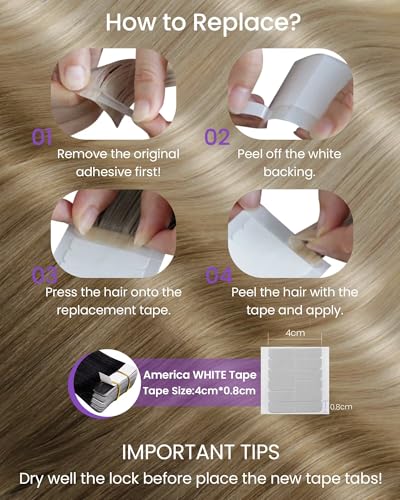 Image of LaaVoo Tape in Hair Extensions Human Hair Ombre Tape in Extensions Balayage Brown to Ash Blonde Mix Platinum Blonde Hair Extension Tape on 14 Inch 40pcs 100g