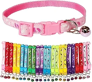 SR VISION Adjustable Nylon Cat Safety Collar with Bell for Cat Kitten Small Dog (Pack of 1) - Color May Vary