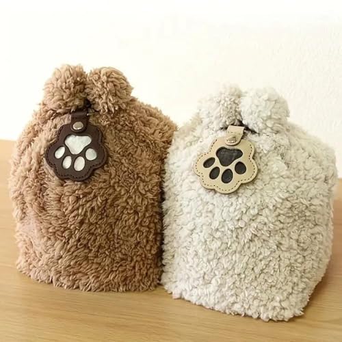 Enitmor Personalisierte Aufbewahrungsbox für Tierhaare für Hunde, Fell-Schlüsselanhänger für Haustiere, Tierhaar-Aufbewahrungstasche, Gedenkgeschenk für Hunde Katzen, Pfotenform (A)