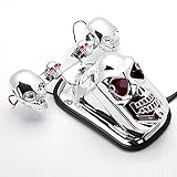 Anzio Skull Chrome Motorcycle Quad ATV Integrated Brake Rear Stop Tail Turn Signal Blinker Indicator...