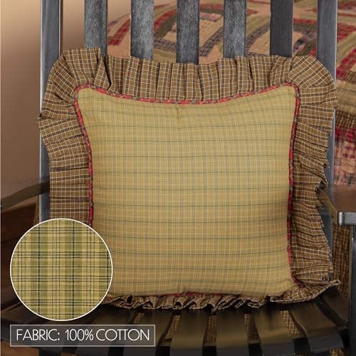VHC-Brands-Tea-Cabin-Ruffled-Fabric-Pillow-16×16-Country-Rustic-Bedding-Accessory VHC Brands Tea Cabin Ruffled Fabric Pillow 16×16 Country Rustic Bedding Accessory
