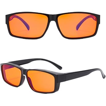 98% Blue Light Blocking Glasses TR90 Anti-Blue Light Anti-Fatigue Glasses Anti Blue Light Reading Glasses Blue Light Blocking Amber Tinted Gaming Glasses for Better Sleep
